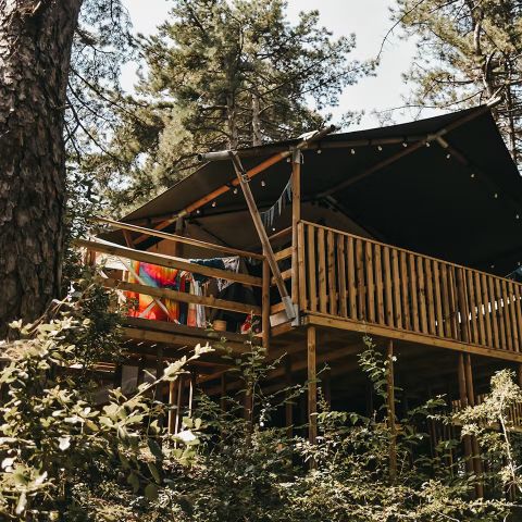 TENTE TOILE ET BOIS 4 personnes - y compris les installations sanitaires